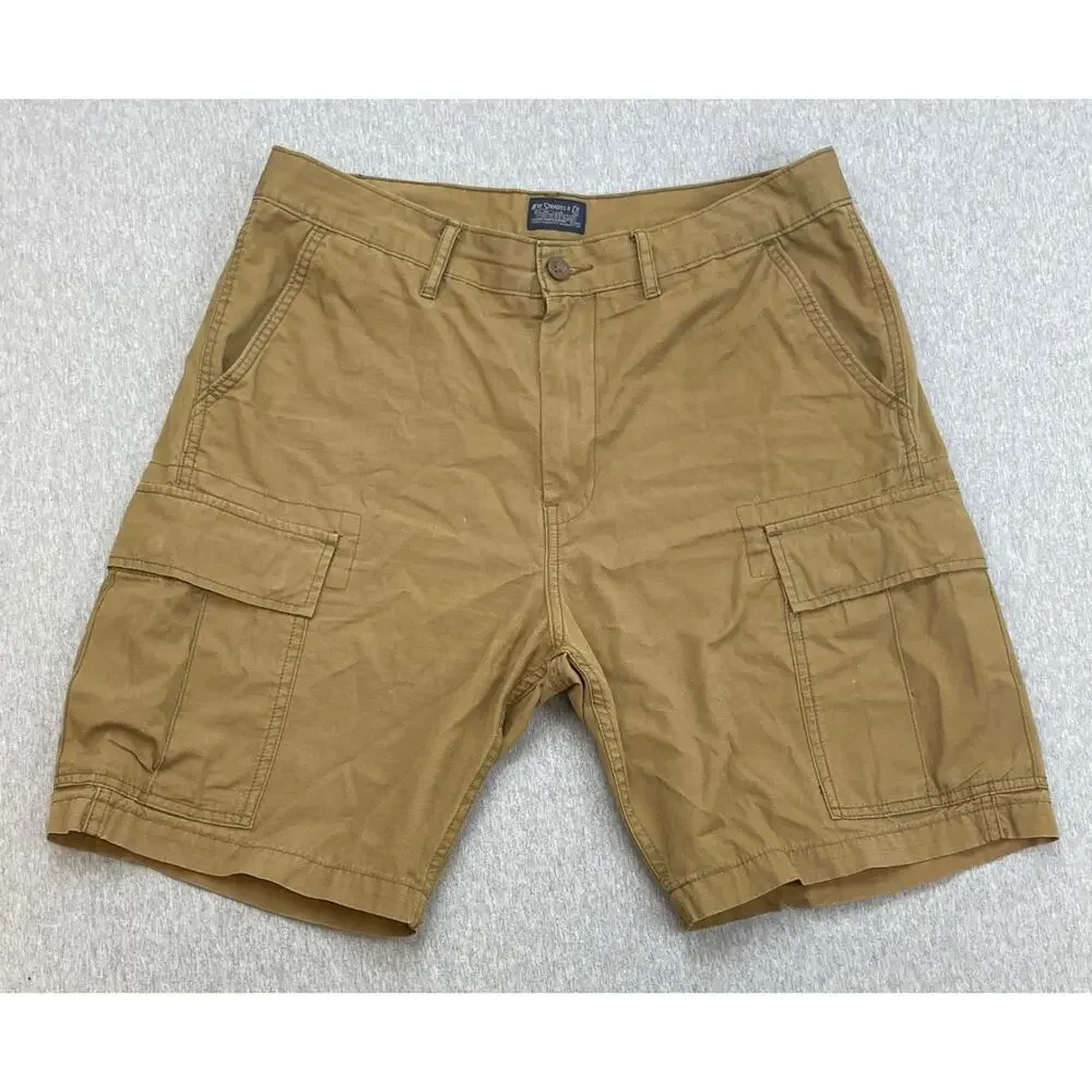 Levis Shorts Mens 33 Brown 100% Cotton Two Horse Ripstop Cargo 9.5